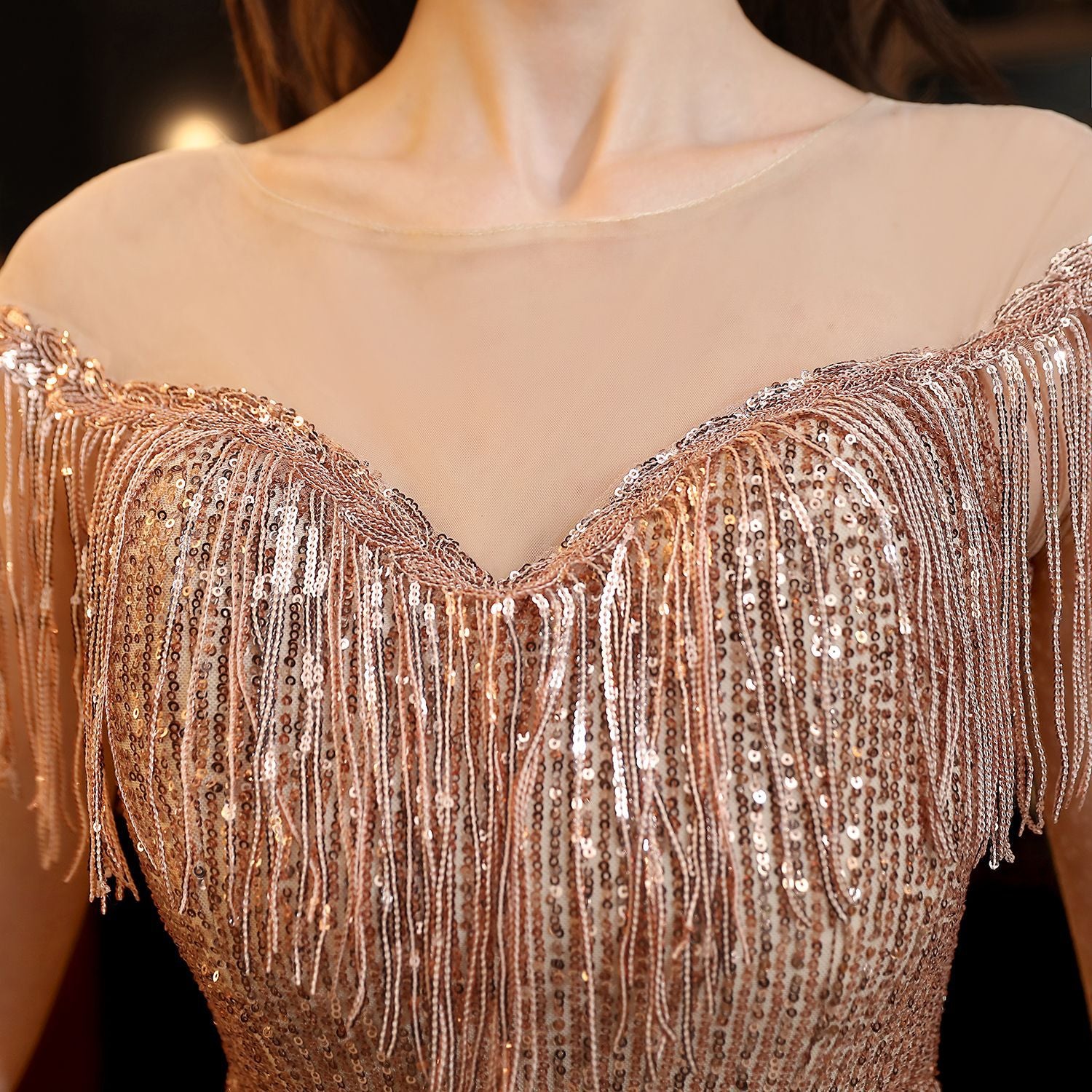 Sequin Fishtail Formal Dress