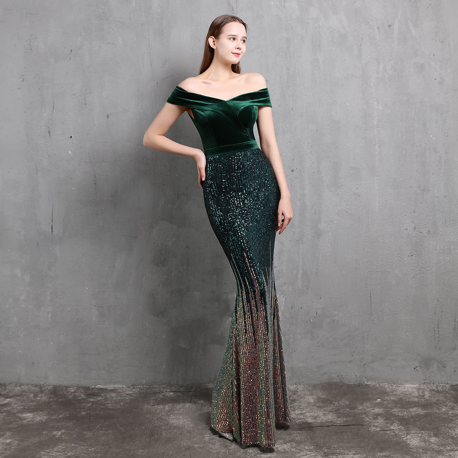 Alecto-18511-One Shoulder Fishtail Formal Dress