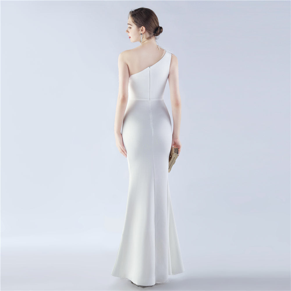 Chloris-31358-Ostrich Satin Long Formal Dress