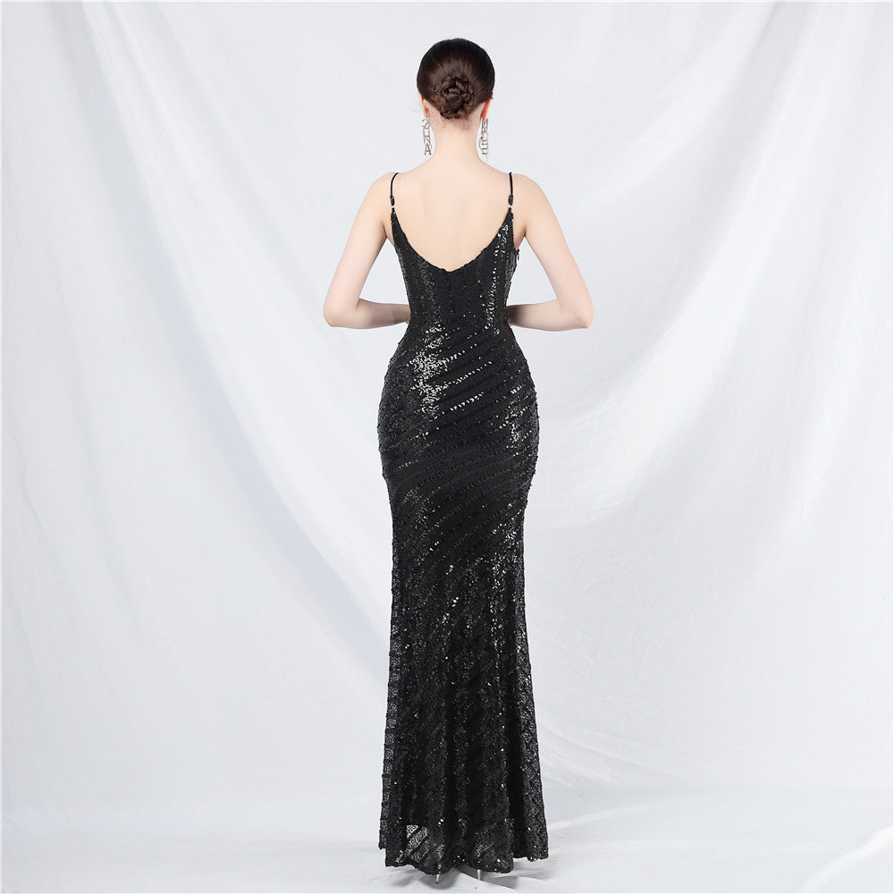 Inanna-31580-Halter Sequin Formal Dress