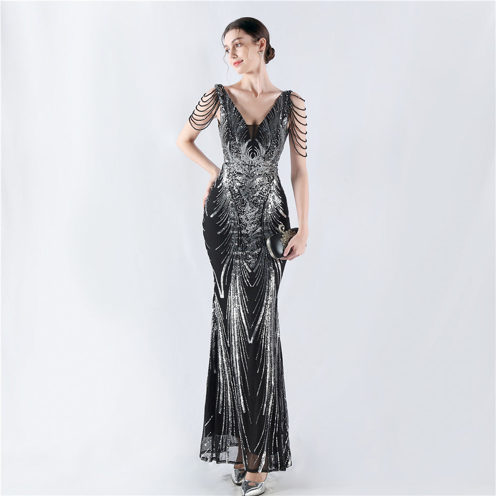 Positioned Flower Beaded Formal Dress (with cape) WL Bridal & Gown Positioned Flower Beaded Formal Dress (with cape) WL Bridal & Gown