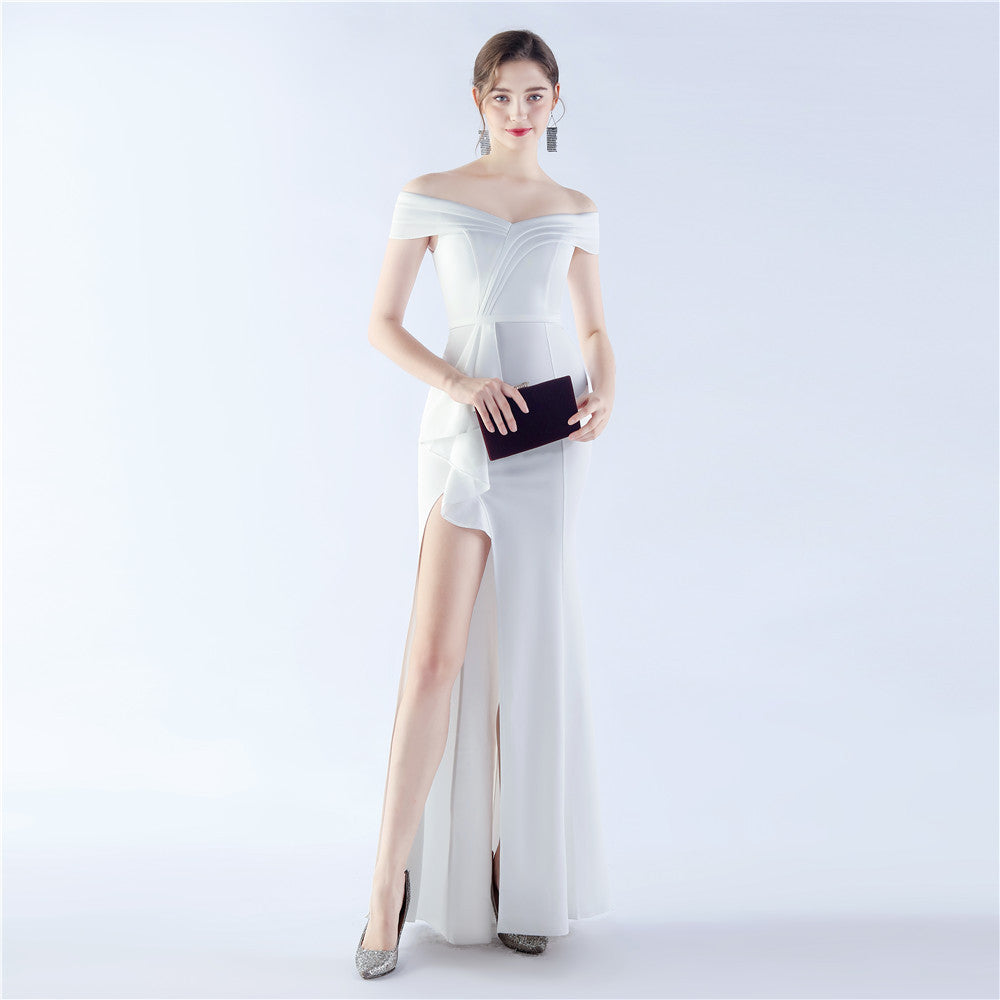Horae Formal Dresses satin fabric evening formal dress