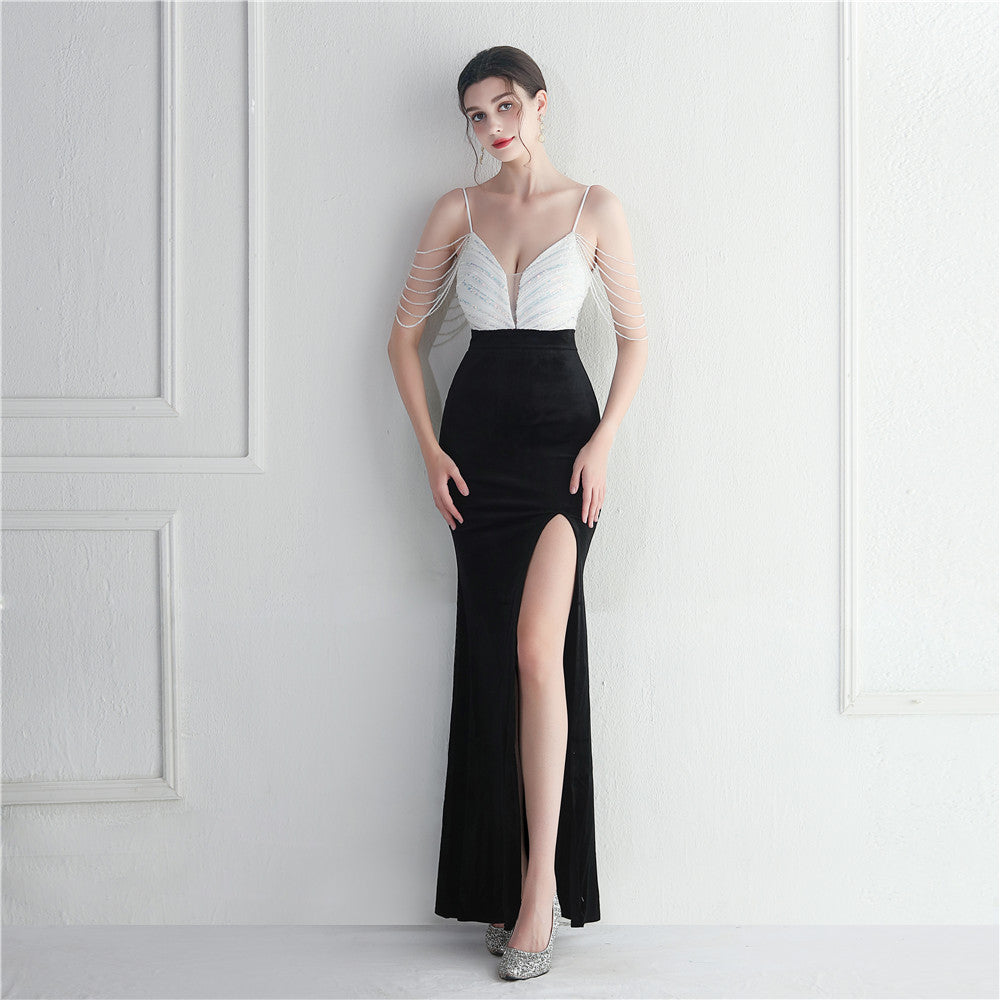 Korean Velvet Sequin Formal Dress WL Bridal & Gown Korean Velvet Sequin Formal Dress WL Bridal & Gown
