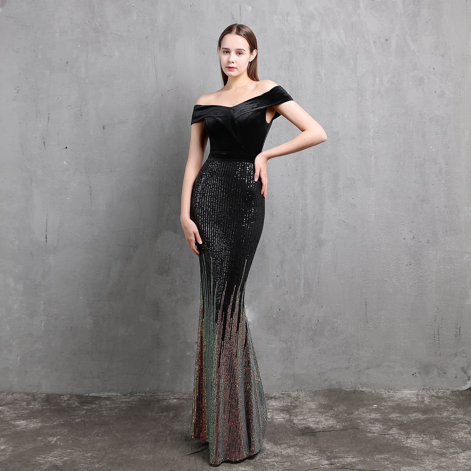 One Shoulder Fishtail Formal Dress