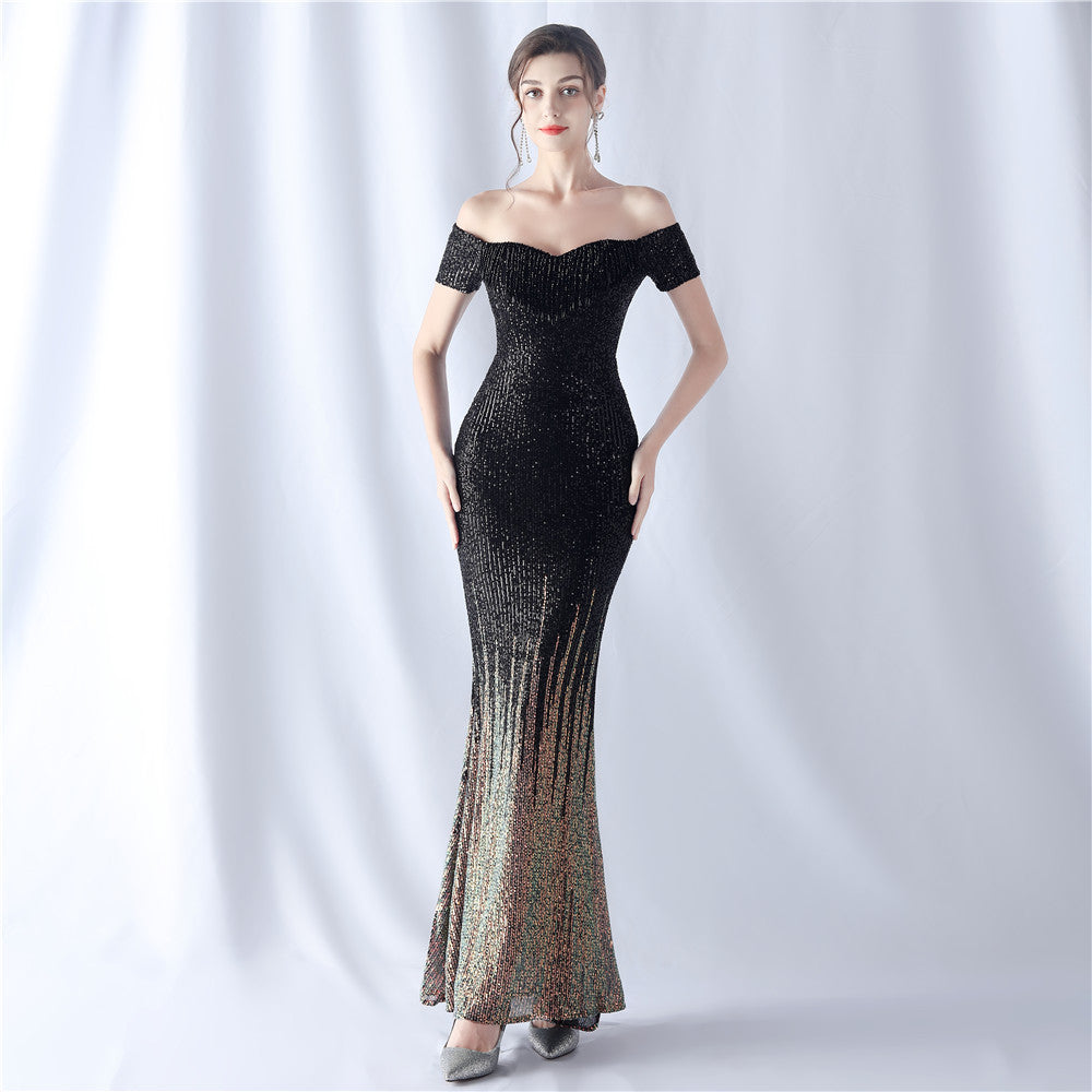 Ione Gradient Sequin High-End Evening Formal Dress