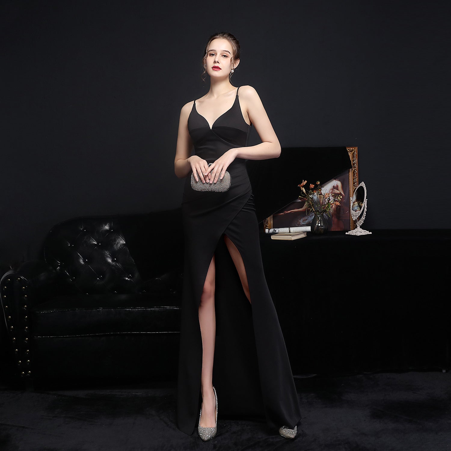 Ishtar-18578-Long Halter Formal Dress