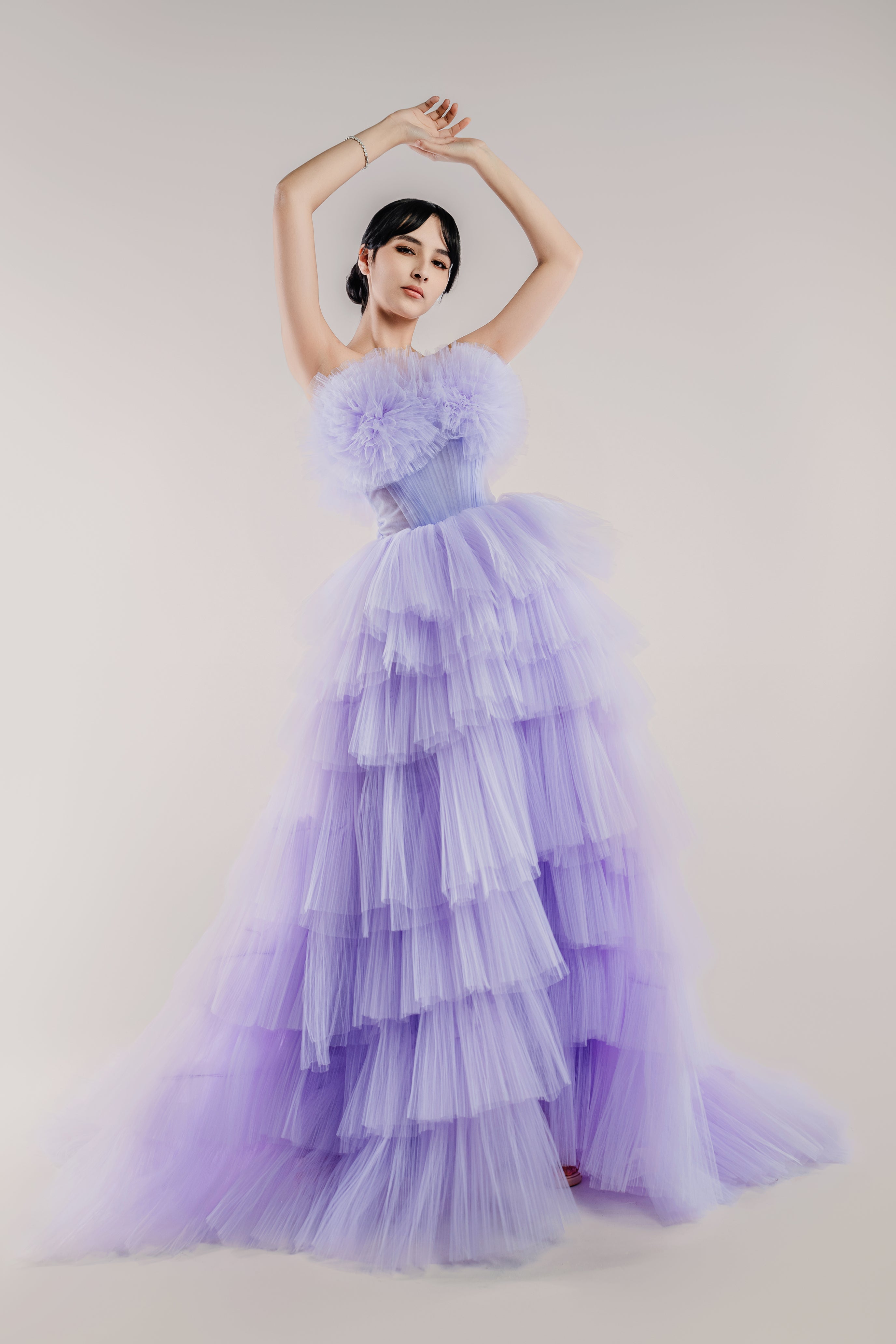 Lavender Tulle Wedding Gown Formal Dress