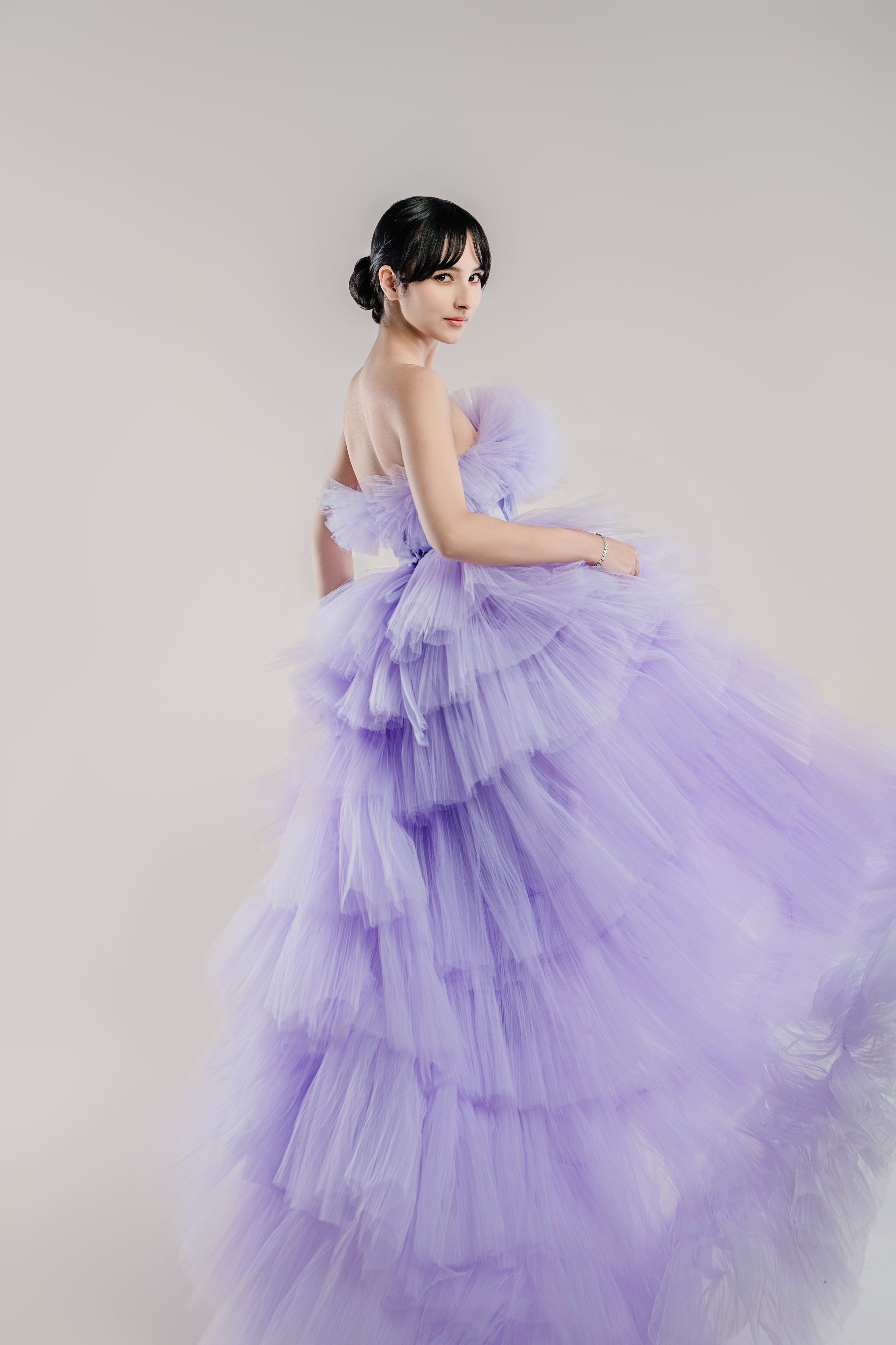 Lavender Tulle Wedding Gown Formal Dress