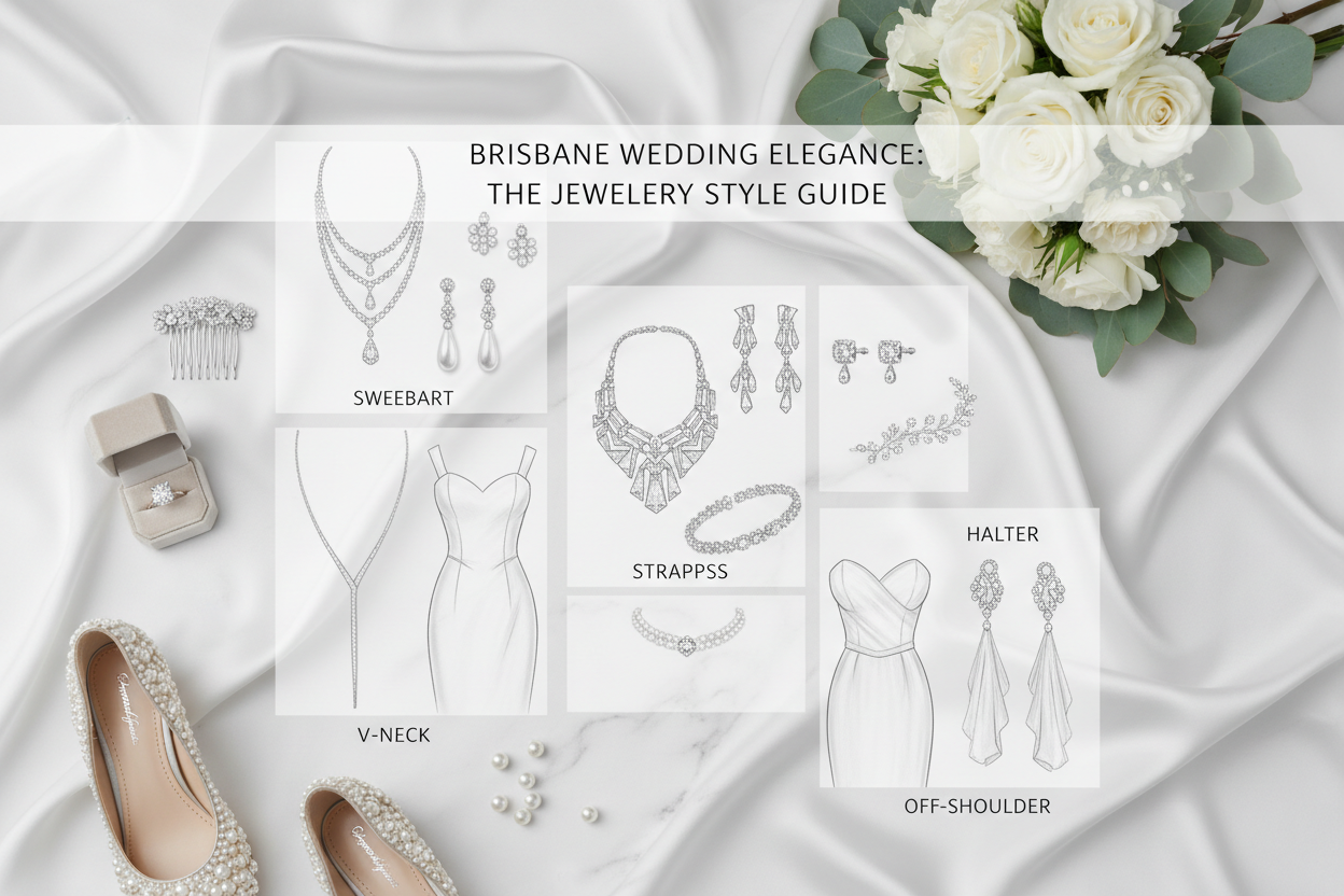 Bridal Jewellery Brisbane: What to Wear With Each Neckline (and What to Skip)