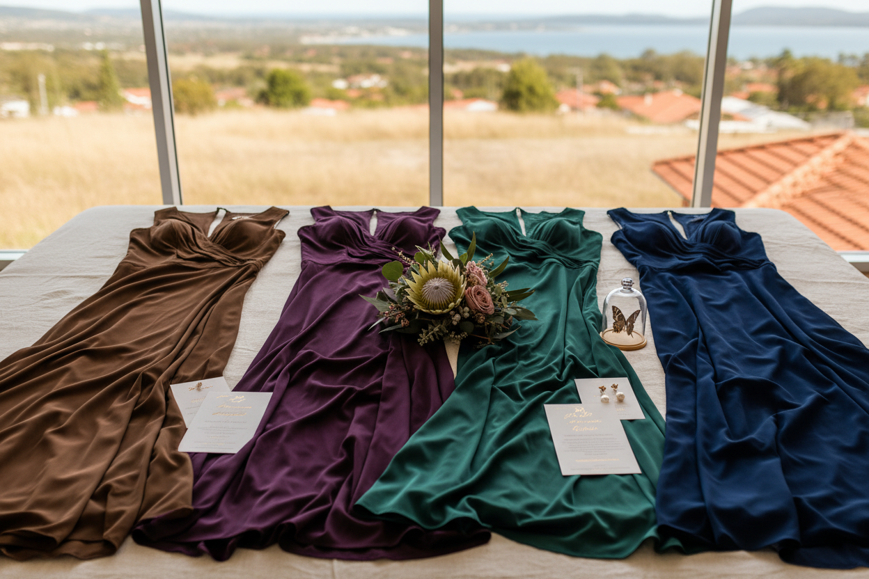 Chocolate, Plum, Emerald or Navy? Bridesmaid Colour Directions for Brisbane Weddings in 2026