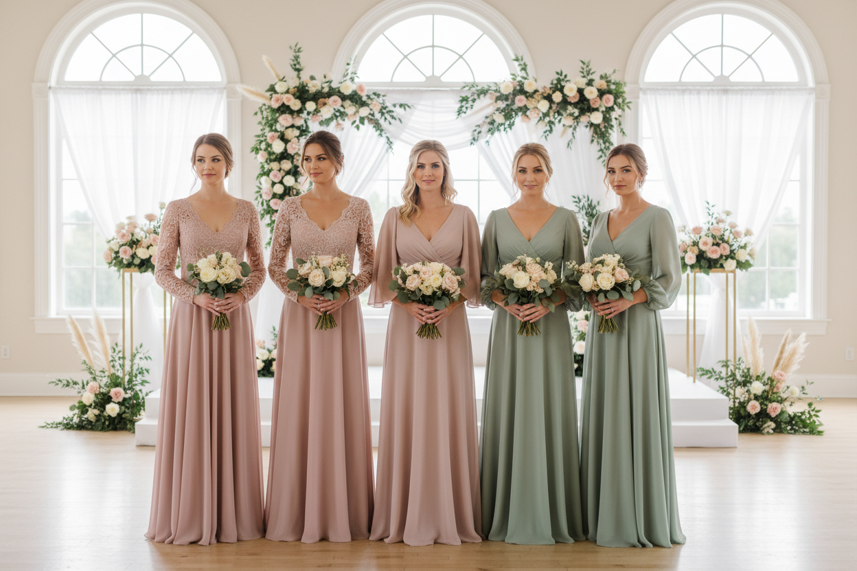 Bridesmaid Dresses With Sleeves: 10 Elegant Styles for a Cohesive Bridal Party