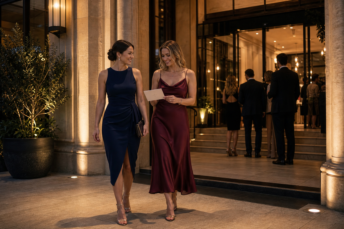 Cocktail and semi-formal dress codes at a Brisbane evening venue