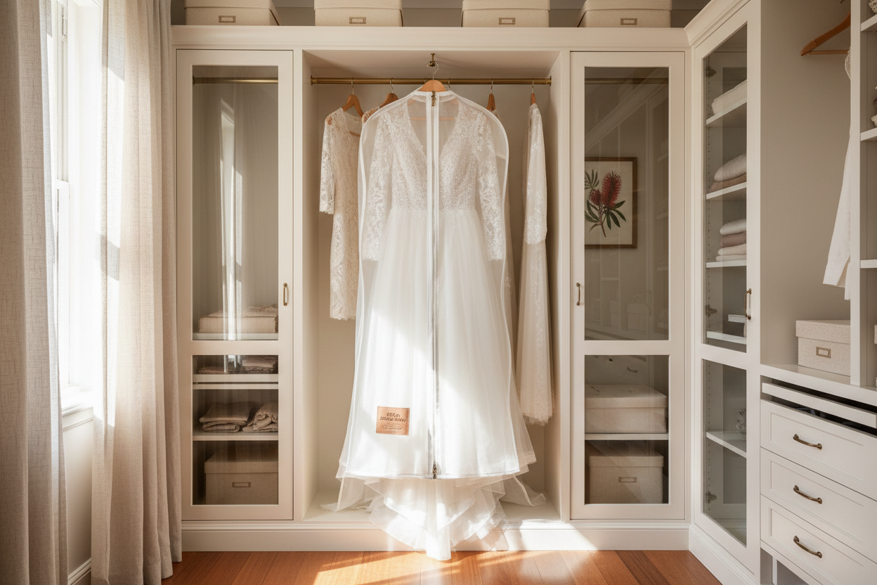 How to Transport and Store Your Wedding Dress in Brisbane: Car, Flights, Humidity and Steaming