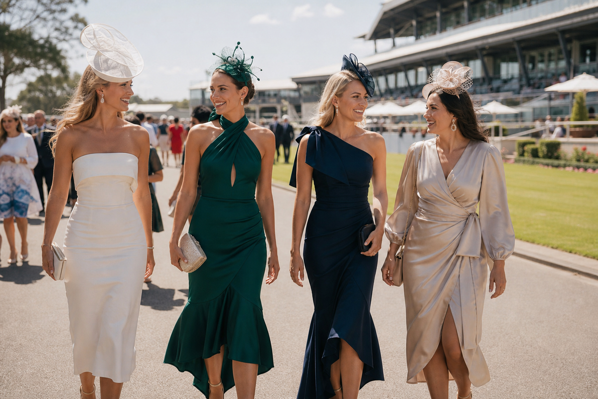 Guests arriving for Melbourne Cup Raceday at Doomben in Brisbane