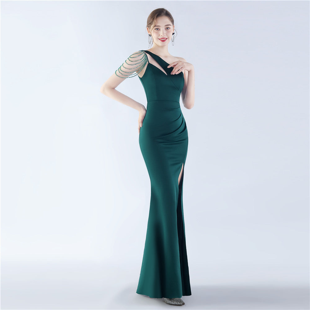 Satin One Shoulder Formal Dress