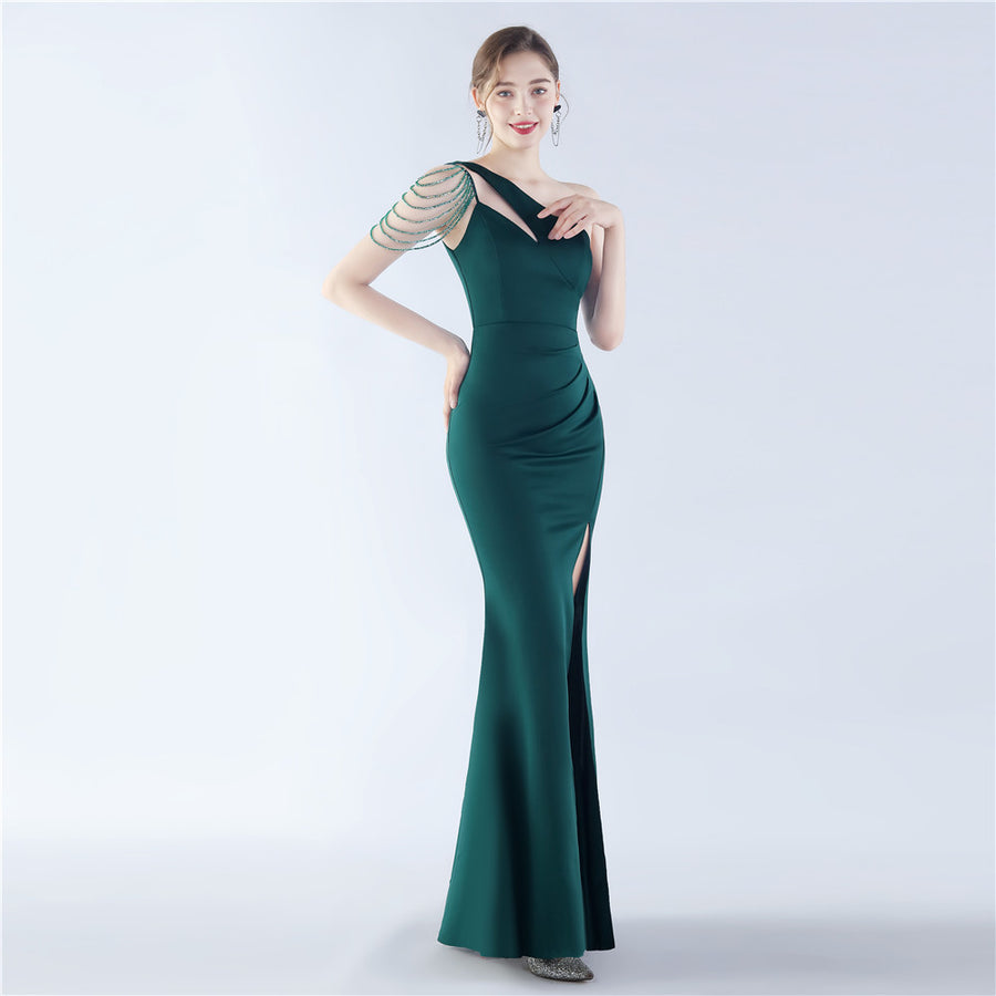 Satin One Shoulder Formal Dress