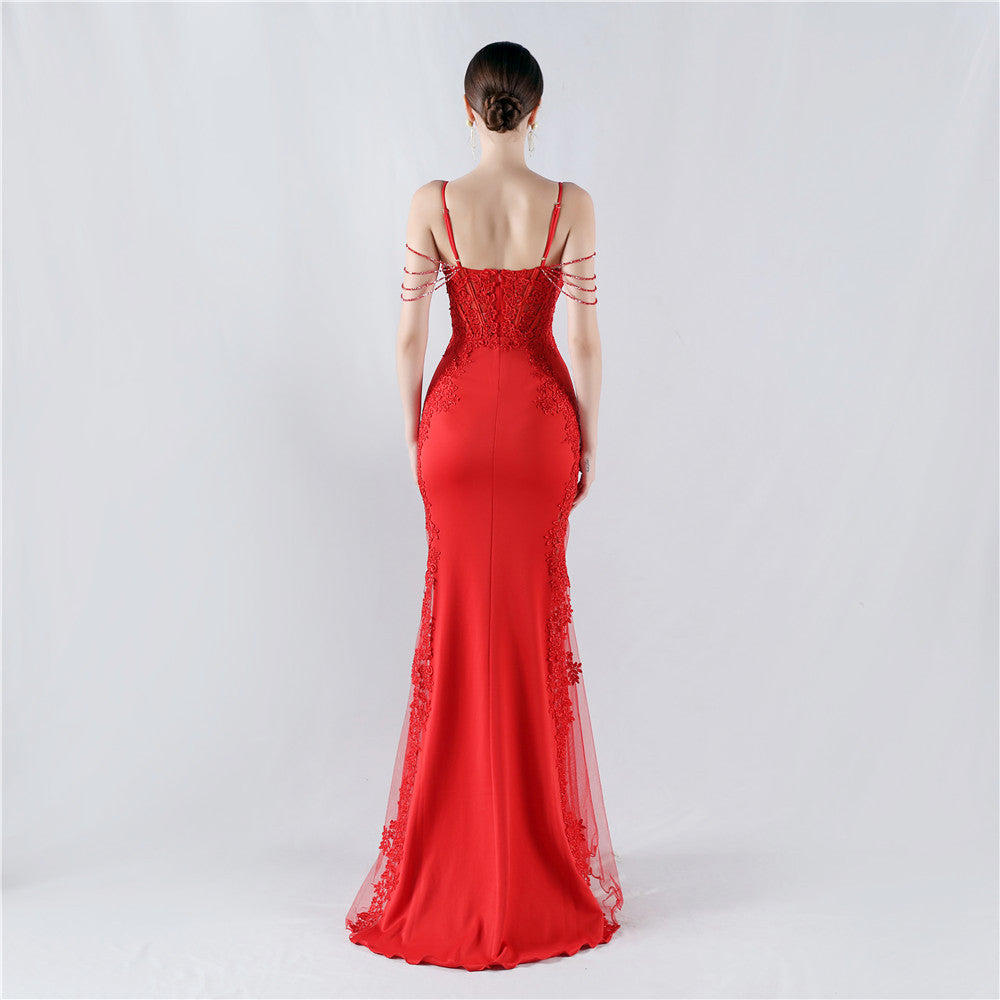 Lace and Beaded Formal Dress WL Bridal & Gown Lace and Beaded Formal Dress WL Bridal & Gown