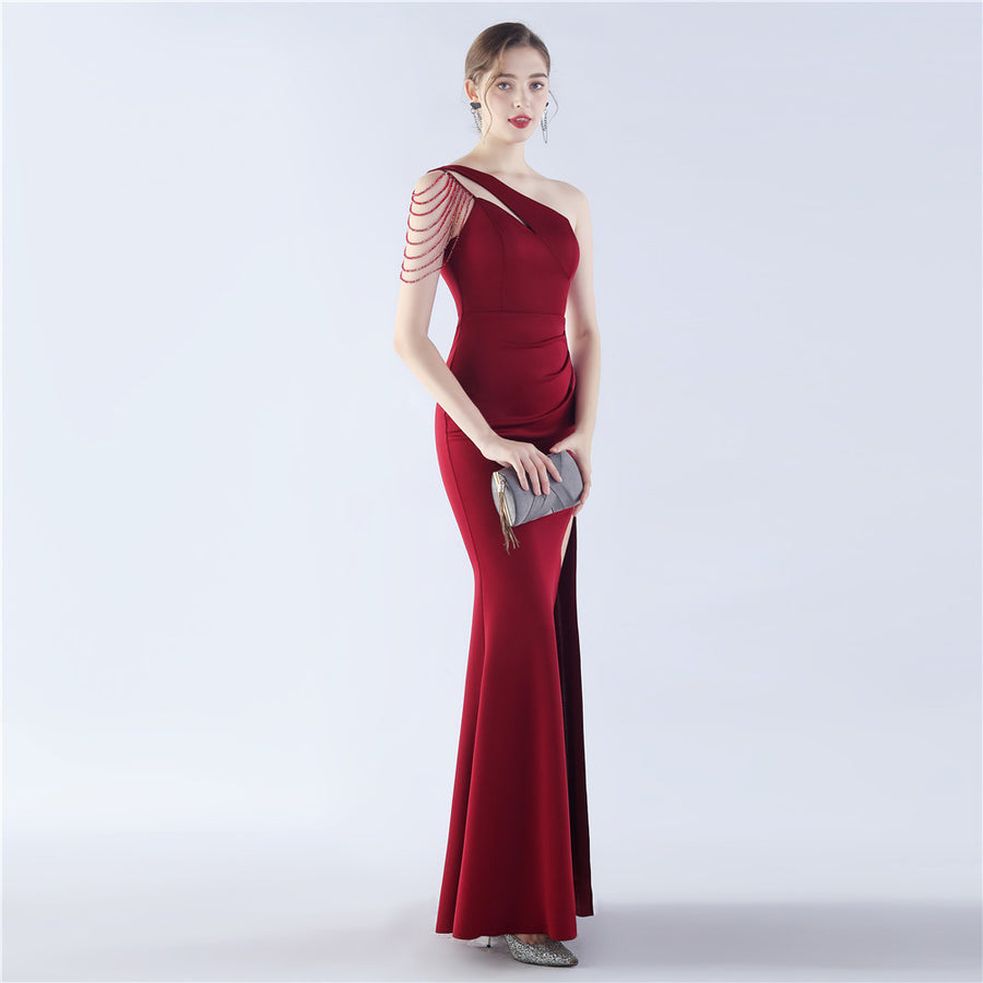 Satin One Shoulder Formal Dress