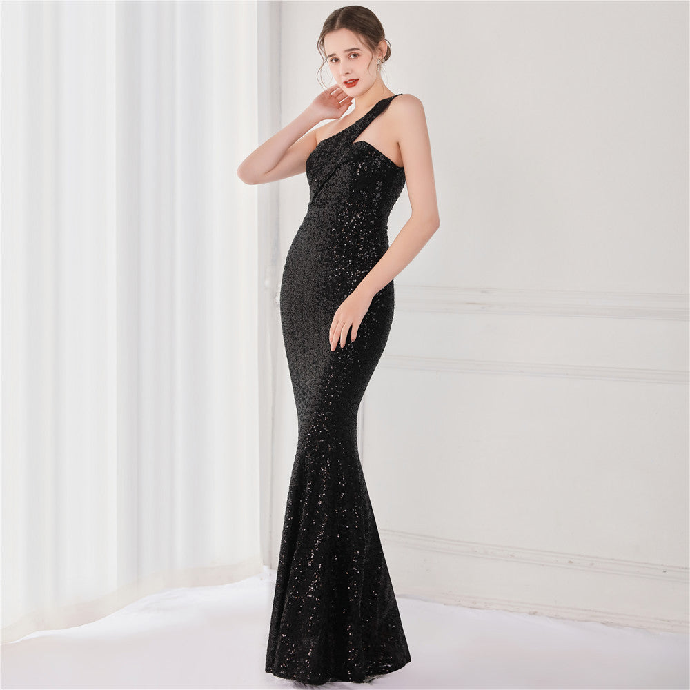 Nacy-18891-Sequin Long Formal Dress