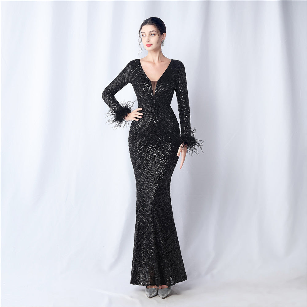 Aveline-31611 Long-Sleeve High-End Evening Dress