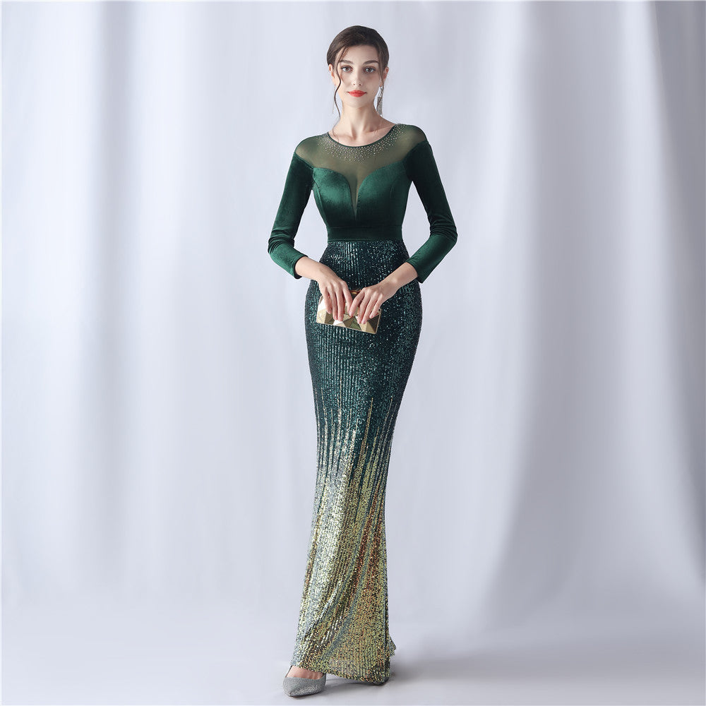 Maia-18291-Long Sleeve Fishtail Formal Dress