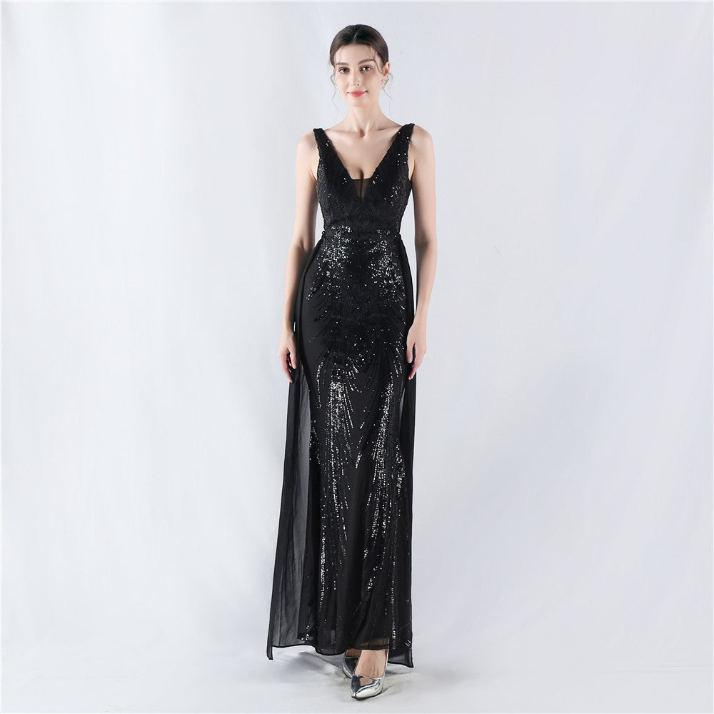 Nyssa-33052-Crafted Beaded and Sequined Formal Gown (with cape)