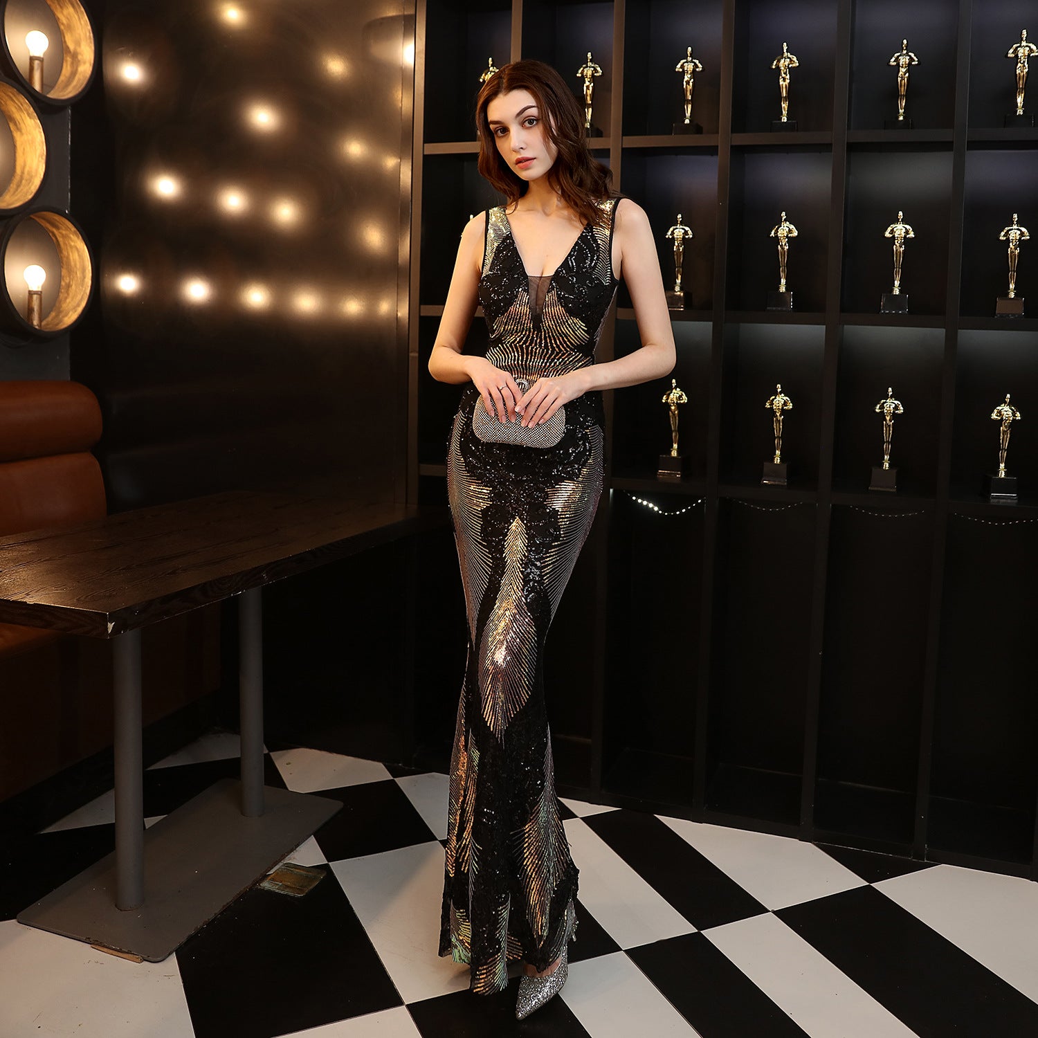 Selene-18198-New Sequin Fishtail Formal Dress