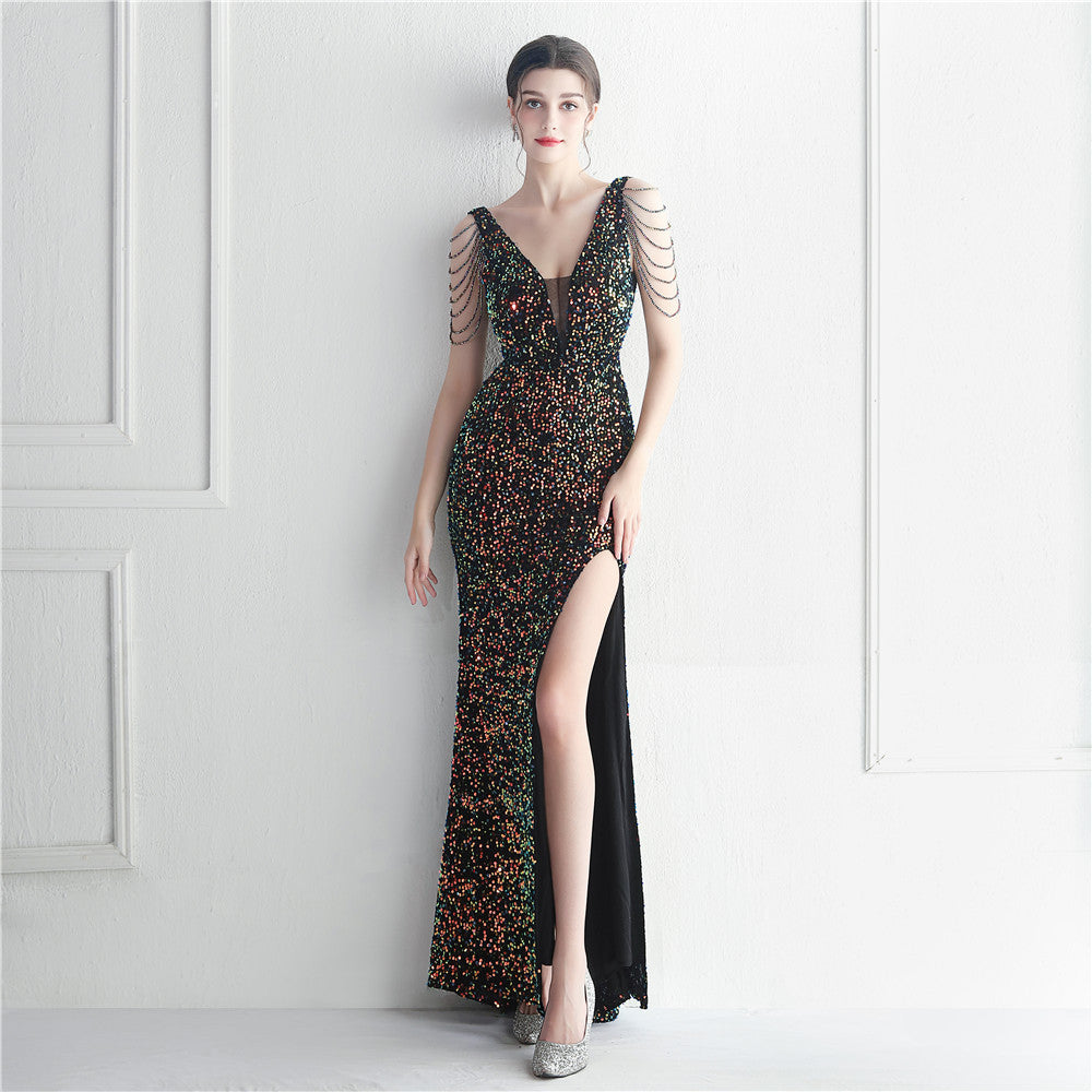 Iris-19969-Velvet Backed Beaded Formal Dress