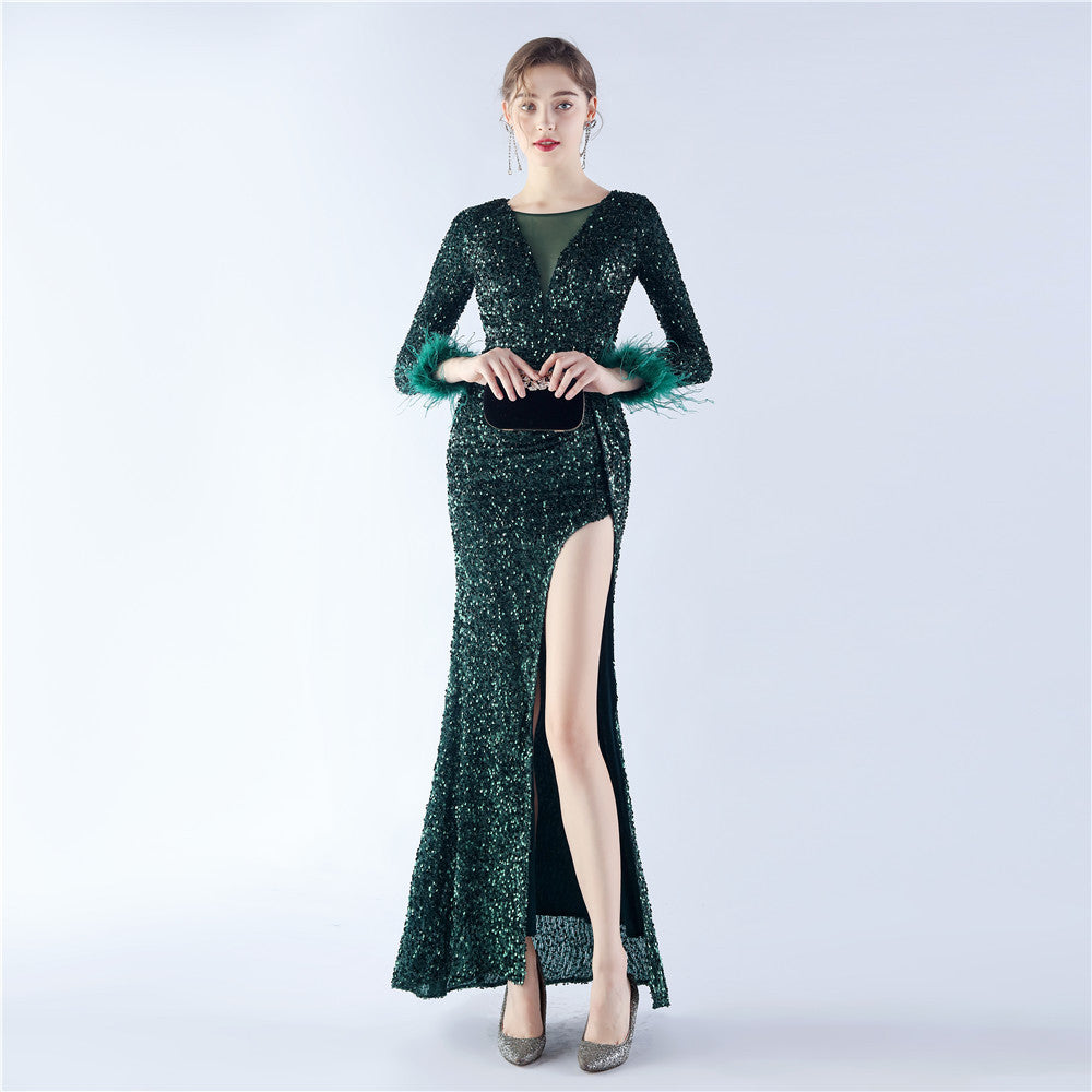 Isolde-31337 Long-Sleeve Evening Dress