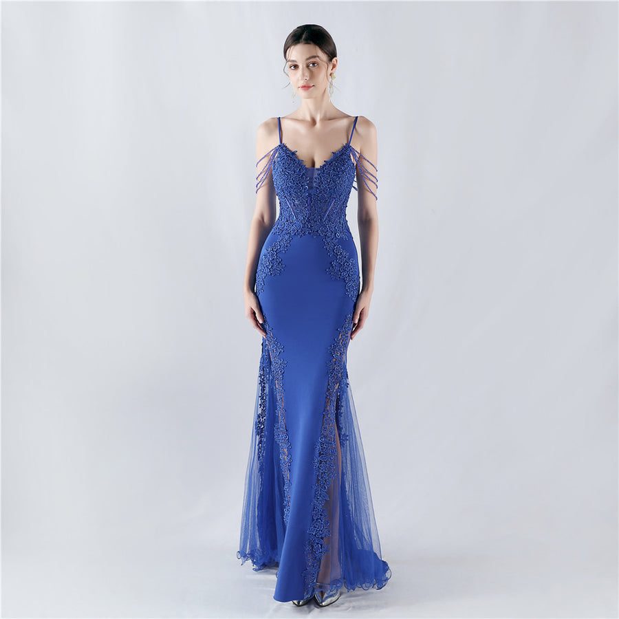 Lace and Beaded Formal Dress