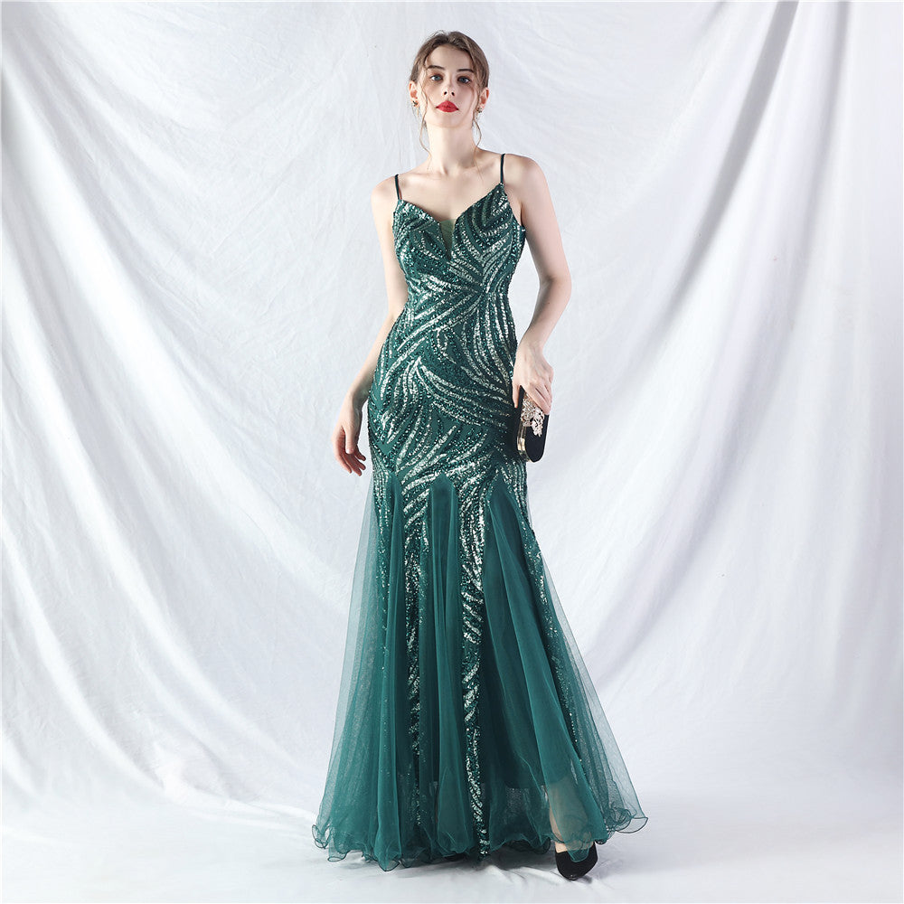 Beaded Patchwork Mesh Halter Formal Dresses